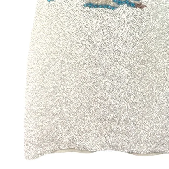 Oceanus Marina Dress Beaded Whale White Size Small New - Picture 3 of 5